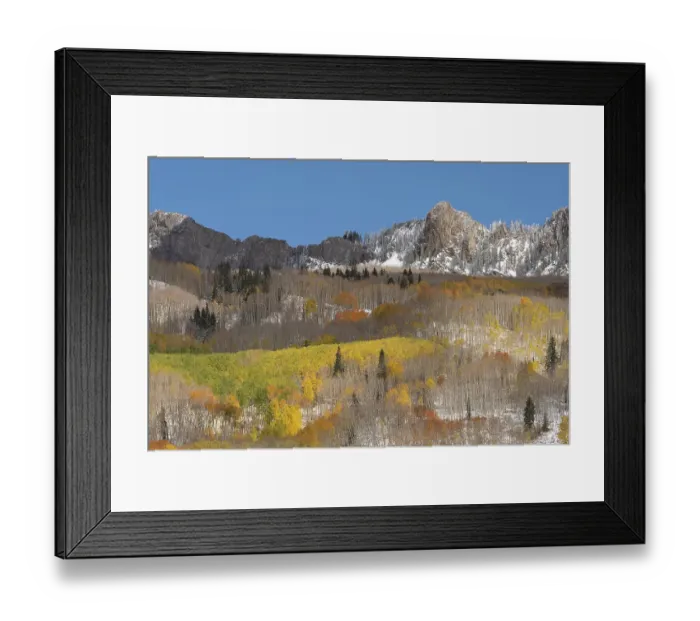 Framed Print : USA, Colorado, Gunnison National Forest. Mountain and forest landscape in autumn. ©Don Grall / Jaynes Gallery / DanitaDelimont.com Framed Print : USA, Colorado, Gunnison National Forest. Mountain and forest landscape in autumn. ©Don Grall / Jaynes Gallery / DanitaDelimont.com