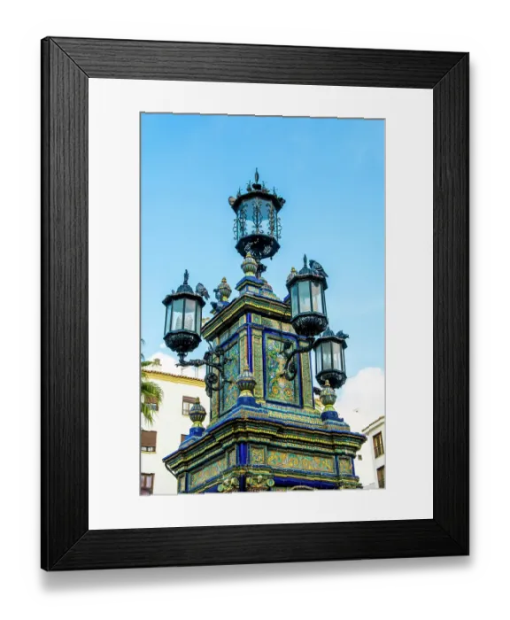 Framed Print : Central fountain, Plaza Alta main square, Algeciras, Spain Framed Print : Central fountain, Plaza Alta main square, Algeciras, Spain