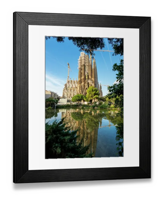 Framed Print : Antoni Gaudi's Sagrada Familia basilica Barcelona, Spain. (Editorial Use Only)