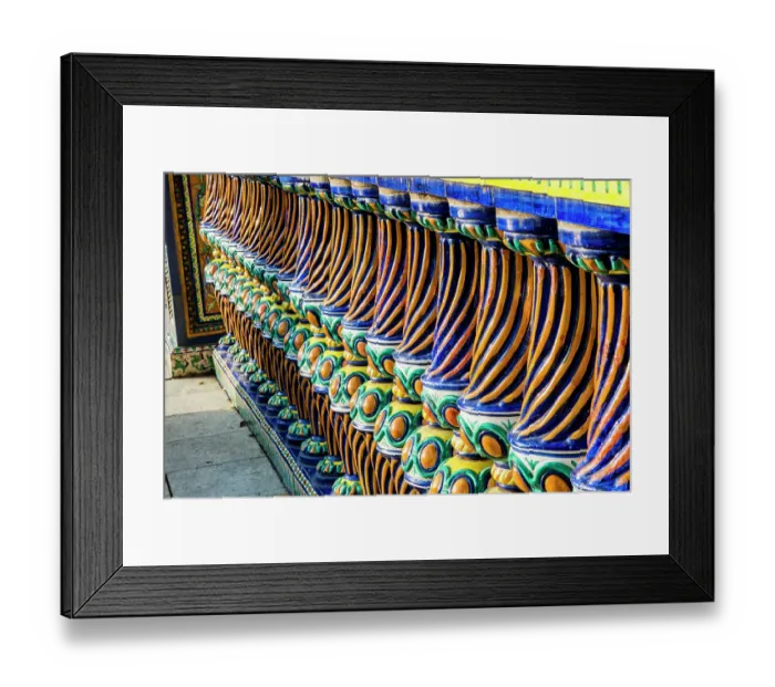Framed Print : Decorative railing around the Plaza Alta main square, Algeciras, Spain Framed Print : Decorative railing around the Plaza Alta main square, Algeciras, Spain