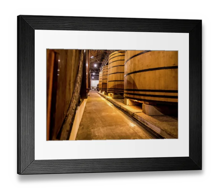Framed Print : Oak vats and barrels, Real Companhia Velha winery and cellars, Gaia, Porto, Portugal. (Editorial Use Only) Framed Print : Oak vats and barrels, Real Companhia Velha winery and cellars, Gaia, Porto, Portugal. (Editorial Use Only)