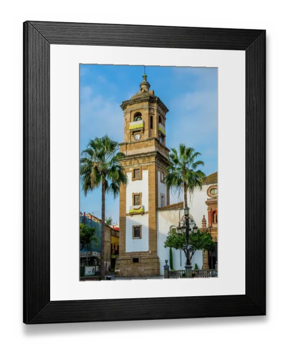 Framed Print : Church of La Palma, Plaza Alta main square, Algeciras, Spain
