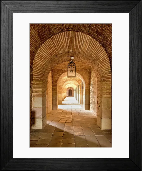 Framed Print : Montjuic Castle old military fortress on Montjuic Mountain overlooking the city, Barcelona, Spain