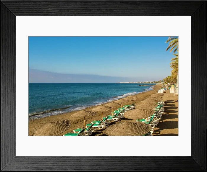Framed Print : Playa de la Fontanilla beach, Marbella, Costa Del Sol, Spain