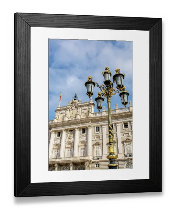 Framed Print : Ornate light lantern at the royal palace of Madrid, Spain