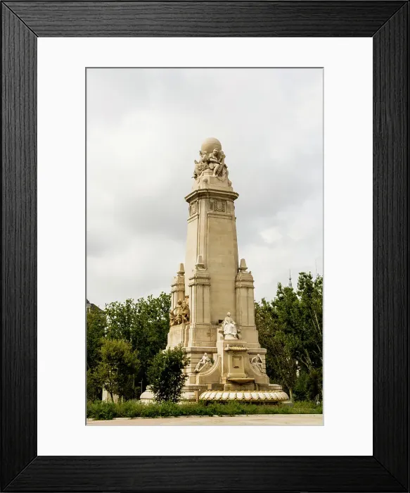 Framed Print : Monument to Miguel de Cervantes in Parque de la Montana, Madrid, Spain