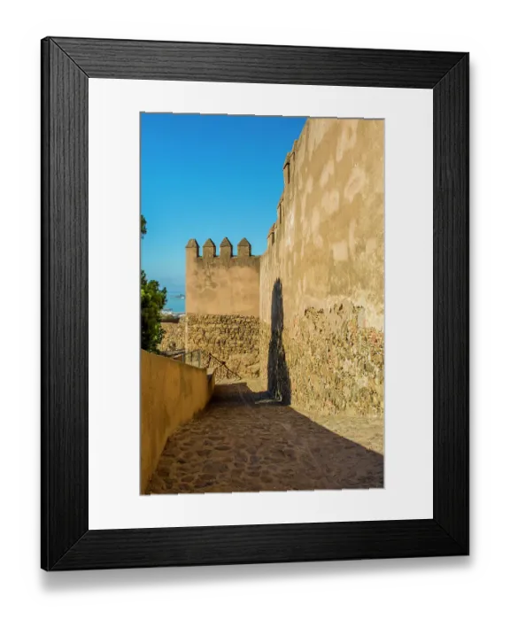 Framed Print : Alcazaba and Castle of Gibralfaro on Mount Malaga above the old town, Malaga, Spain