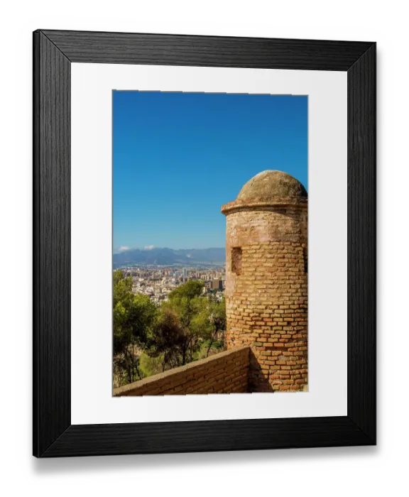 Framed Print : Alcazaba and Castle of Gibralfaro on Mount Malaga above the old town, Malaga, Spain Framed Print : Alcazaba and Castle of Gibralfaro on Mount Malaga above the old town, Malaga, Spain