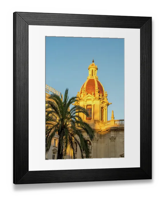 Framed Print : Valencia Town Hall cupola or dome, Plaza del Ayuntamiento, Valencia, Spain