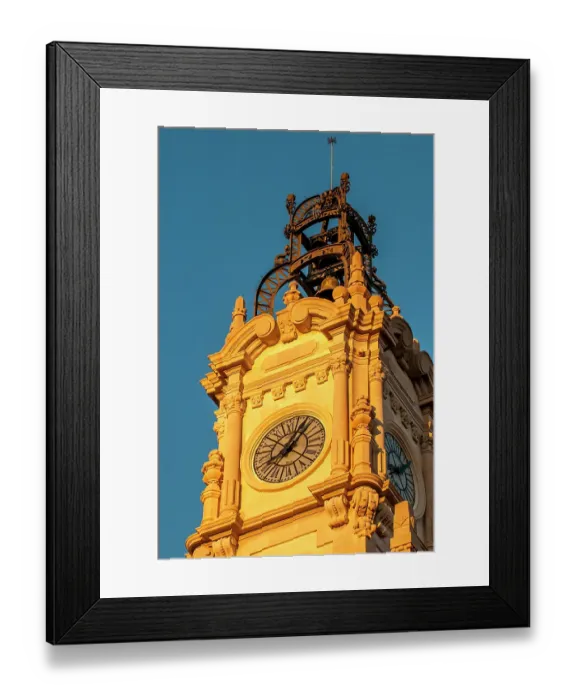 Framed Print : Bell Tower of Valencia City Hall, Plaza del Ayuntamiento, Valencia, Spain