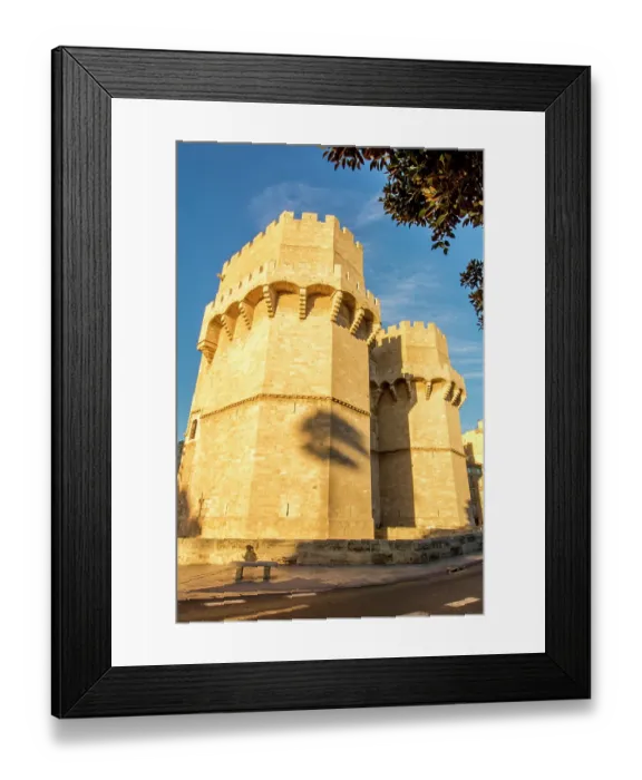 Framed Print : Torres de Serranos gate, Plaza dels Furs, Valencia, Spain Framed Print : Torres de Serranos gate, Plaza dels Furs, Valencia, Spain