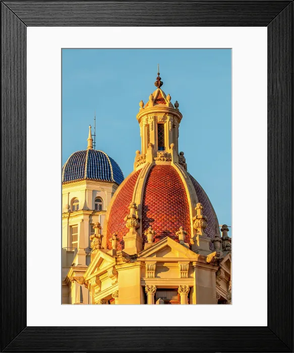 Framed Print : Valencia Town Hall cupola or dome, Plaza del Ayuntamiento, Valencia, Spain