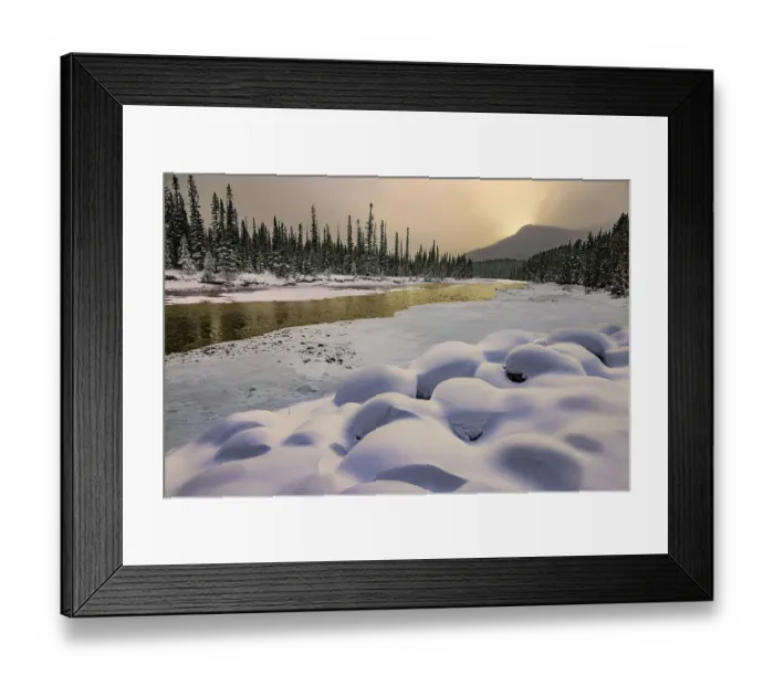 Framed Print : Bow River snow mounds, Canada Framed Print : Bow River snow mounds, Canada