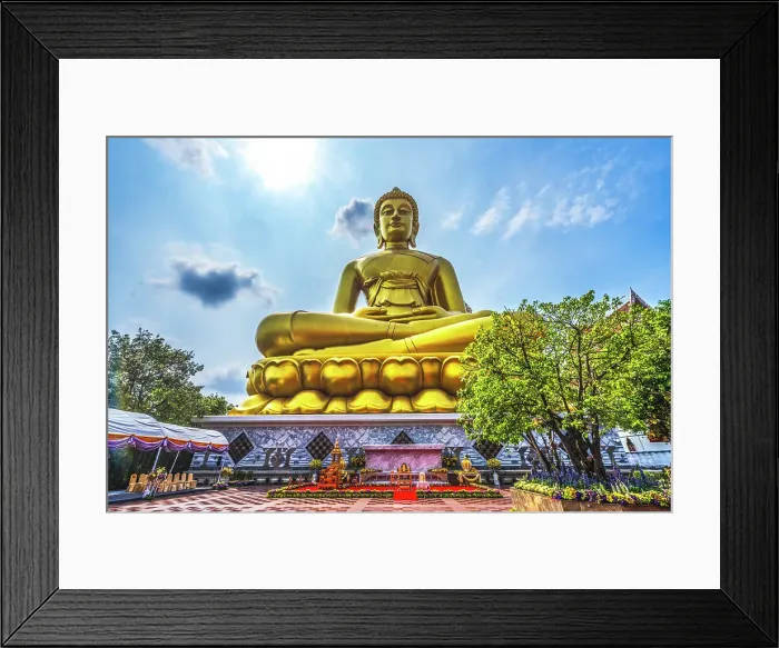 Framed Print : Largest golden Buddha, Wat Paknam Bhasicharoen in Bangkok, Thailand. Temple established in 1600's. Buddha finished in 2021 Framed Print : Largest golden Buddha, Wat Paknam Bhasicharoen in Bangkok, Thailand. Temple established in 1600's. Buddha finished in 2021
