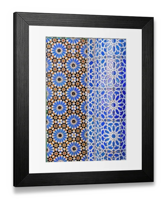 Framed Print : Ceramic tilework at the Sidi Bou Abid Mosque, Grand Socco, Old Medina, Tangier, Morocco, Africa