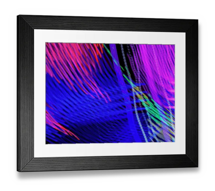 Framed Print : Colorful motion blur abstract of a ride at a carnival