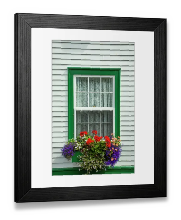 Framed Print : Canada, Newfoundland and Labrador. Window in Brigus Framed Print : Canada, Newfoundland and Labrador. Window in Brigus