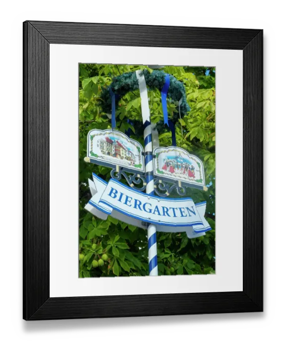 Framed Print : Krems, Austria. Local Biergarten (beer garden) sign. (Editorial Use Only) Framed Print : Krems, Austria. Local Biergarten (beer garden) sign. (Editorial Use Only)
