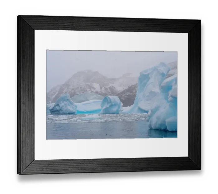 Framed Print : Landscape in the Cierva Cove at the Danco Coast of the Graham Land in the Antarctic Peninsula during late summer