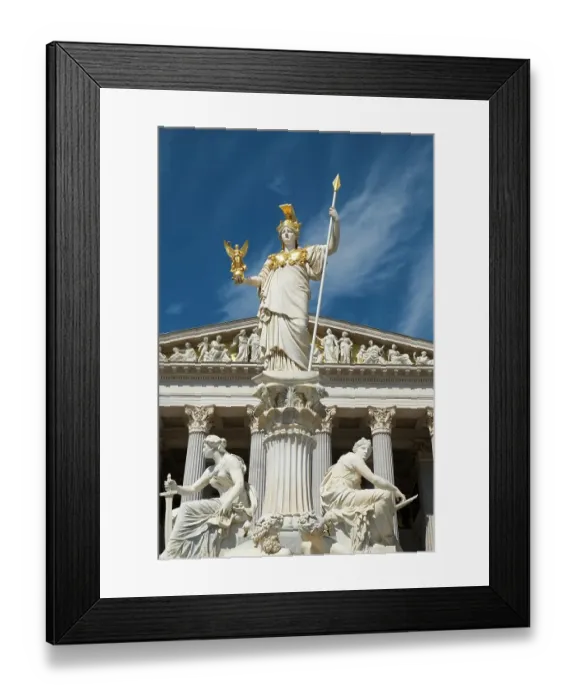 Framed Print : Vienna, Austria. Beautiful Parliament building in Vienna. Athena fountain