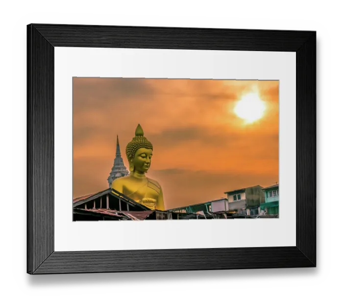 Framed Print : Large Buddha, Wat Paknam, Bangkok, Thailand Framed Print : Large Buddha, Wat Paknam, Bangkok, Thailand