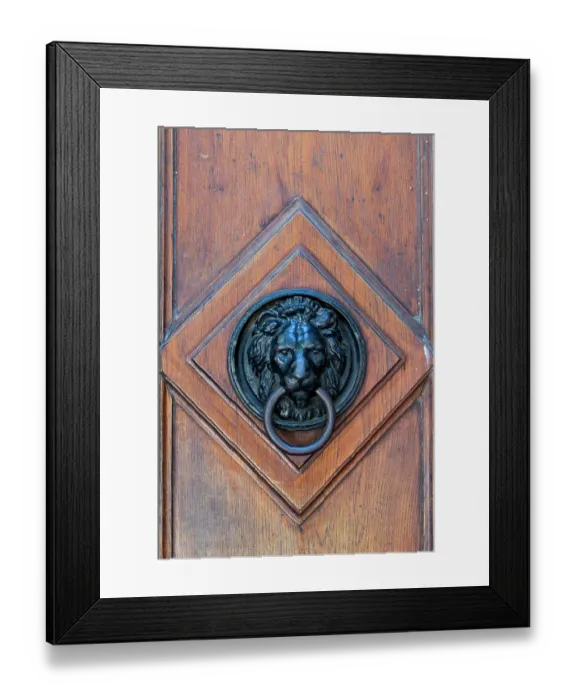 Framed Print : Vienna, Austria. Old wooden door with lion door knocker Framed Print : Vienna, Austria. Old wooden door with lion door knocker