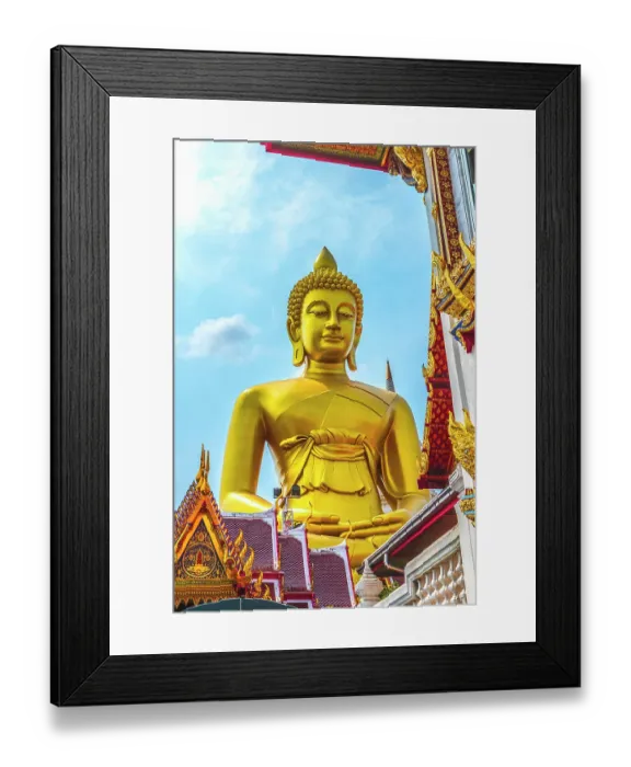 Framed Print : Largest golden Buddha, Wat Paknam Bhasicharoen in Bangkok, Thailand. Temple established in 1600's. Buddha finished in 2021 Framed Print : Largest golden Buddha, Wat Paknam Bhasicharoen in Bangkok, Thailand. Temple established in 1600's. Buddha finished in 2021