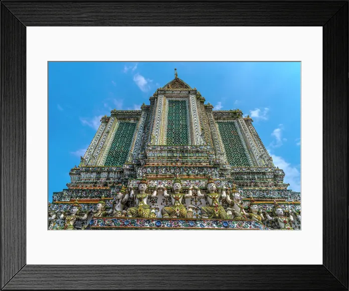 Framed Print : Colorful ceramic guardians, central prang, Wat Arun, Buddhist Temple of Dawn, Bangkok, Thailand. Built in 1600's. One of oldest temples in Thailand Framed Print : Colorful ceramic guardians, central prang, Wat Arun, Buddhist Temple of Dawn, Bangkok, Thailand. Built in 1600's. One of oldest temples in Thailand