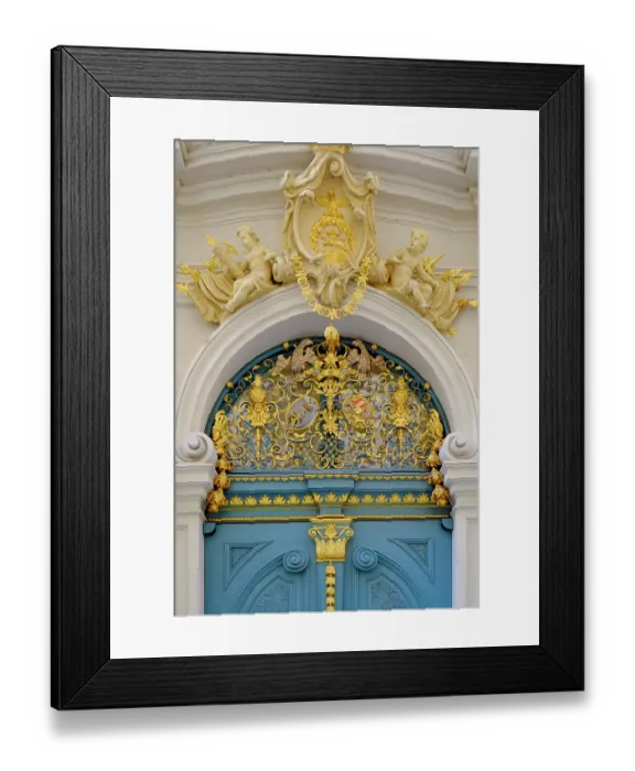 Framed Print : Vienna, Austria. Stunning blue carved door, 1800's Framed Print : Vienna, Austria. Stunning blue carved door, 1800's