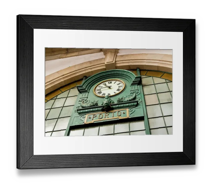 Framed Print : Clock at Saint Benedict Train Station (Estacao de Sao Bento). Porto, Portugal Framed Print : Clock at Saint Benedict Train Station (Estacao de Sao Bento). Porto, Portugal