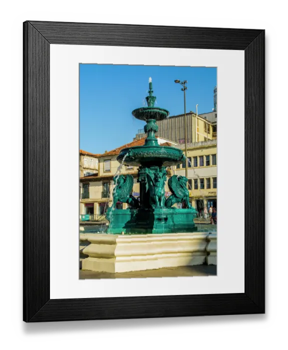Framed Print : Lions Fountain (Fonte dos Leoes), Praca de Gomes, Porto, Portugal. (Editorial Use Only) Framed Print : Lions Fountain (Fonte dos Leoes), Praca de Gomes, Porto, Portugal. (Editorial Use Only)