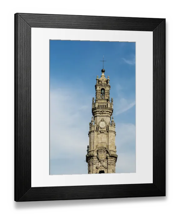 Framed Print : Bell tower of the Church of the Clergymen (Igreja dos Clerigos), Porto, Portugal