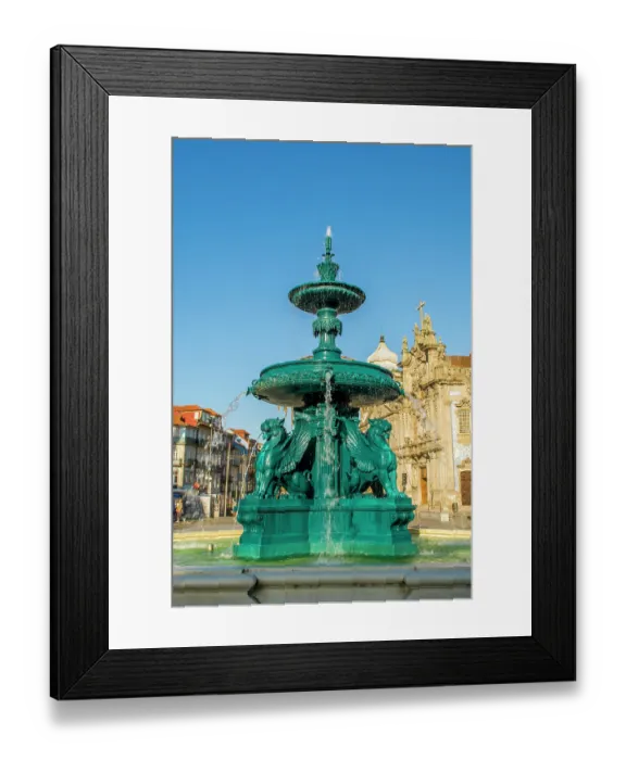 Framed Print : Lions Fountain (Fonte dos Leoes) and the Church of Our Lady of Carmo (Igreja do Carmo), Porto, Portugal Framed Print : Lions Fountain (Fonte dos Leoes) and the Church of Our Lady of Carmo (Igreja do Carmo), Porto, Portugal