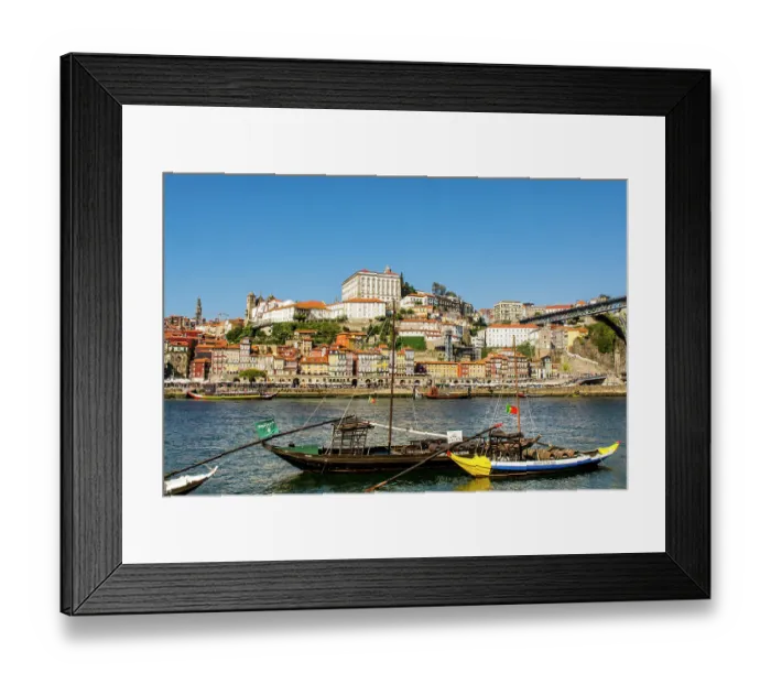 Framed Print : Rabelo boats near the Luis I Bridge over the Douro River, Porto, Portugal Framed Print : Rabelo boats near the Luis I Bridge over the Douro River, Porto, Portugal