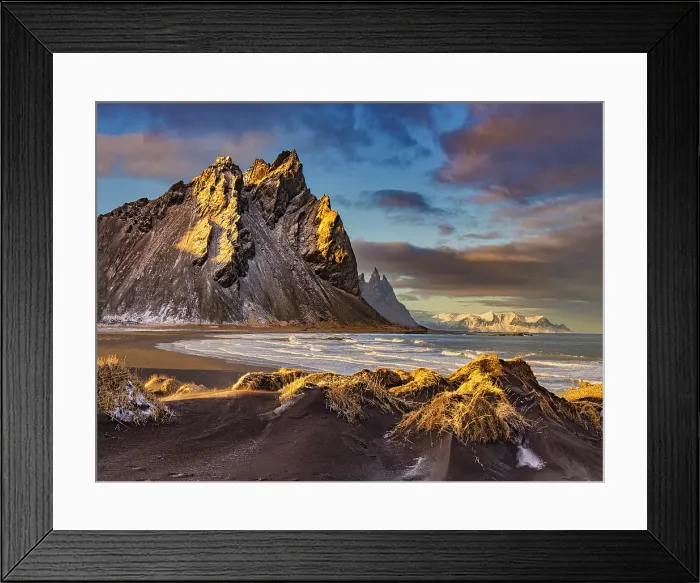 Framed Print : Mt. Vestrahorn and dunes, Iceland
