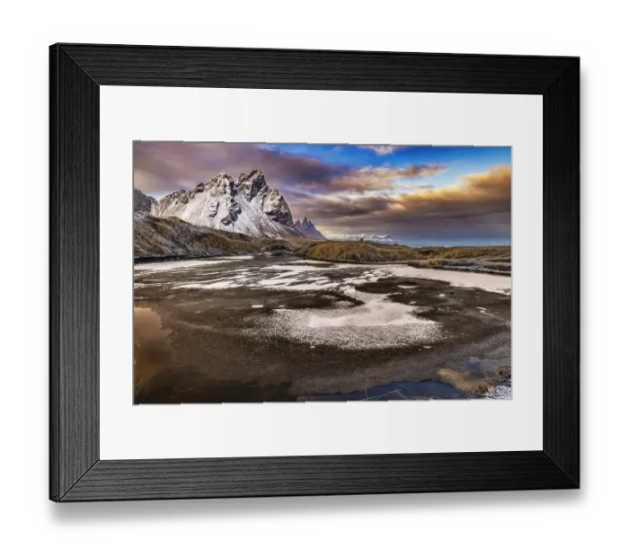 Framed Print : Mount Vestrahorn after snow, Iceland Framed Print : Mount Vestrahorn after snow, Iceland