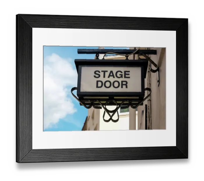 Framed Print : London, England, Great Britain. Stage door in theater district in Soho Framed Print : London, England, Great Britain. Stage door in theater district in Soho
