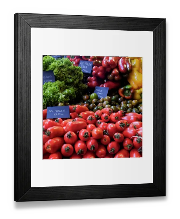 Framed Print : London, England, Great Britain. Borough Hall Market, fresh food, vendors and produce market. Farm fresh produce