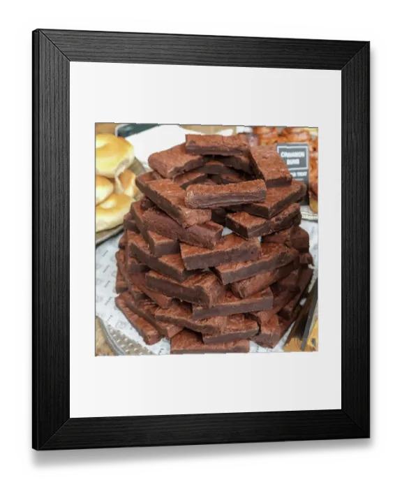 Framed Print : London, England, Great Britain. Borough Hall Market, fresh food, vendors and produce market. Delicious baked goods