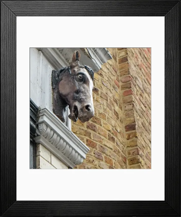 Framed Print : London, England, Great Britain. Head detail on building in old tannery district Framed Print : London, England, Great Britain. Head detail on building in old tannery district