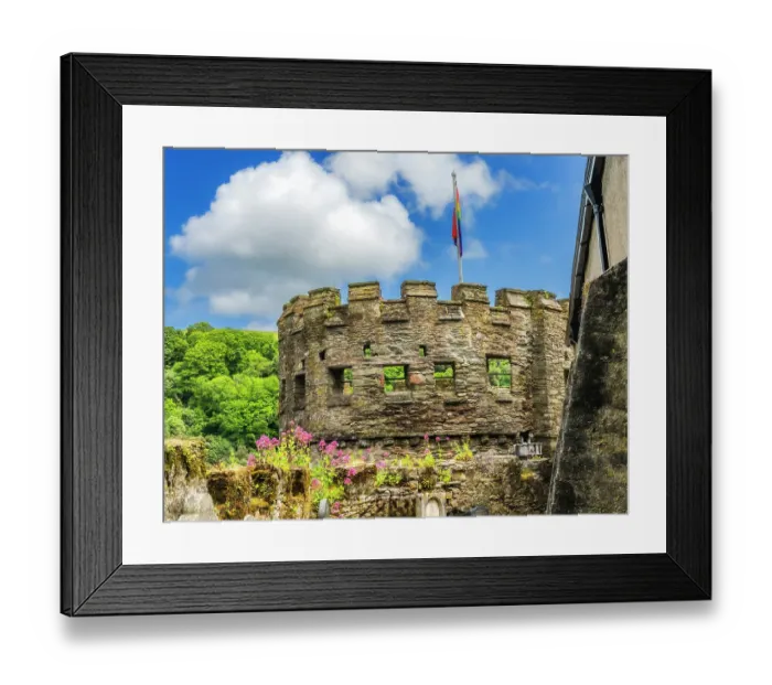 Framed Print : Gun battery behind church, Graves Castle, Dartmouth, Devon, England. Castle originally built 1300's to protect harbor and River Dart Framed Print : Gun battery behind church, Graves Castle, Dartmouth, Devon, England. Castle originally built 1300's to protect harbor and River Dart
