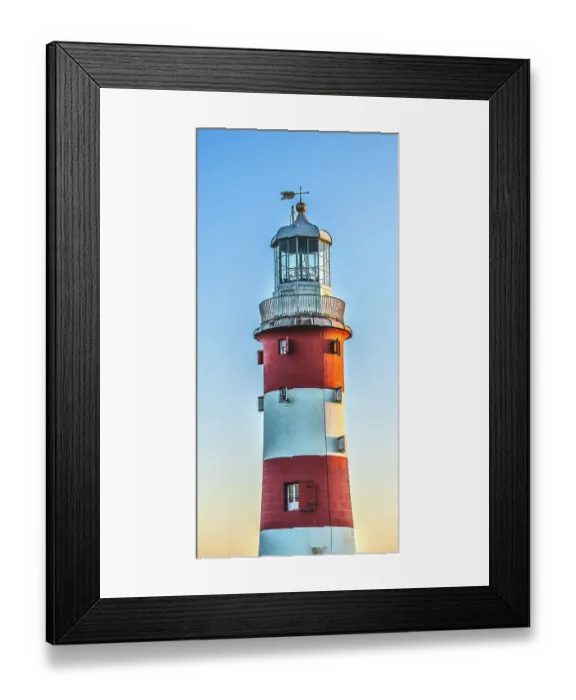 Framed Print : Eddystone Lighthouse, Plymouth, Devon, England. Lighthouse was originally built on the Eddystone Rocks in 1759. Dismantled in 1877 and re-erected on the Hoe