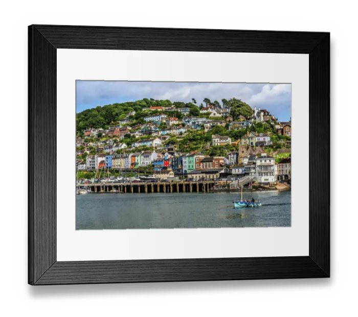 Framed Print : Blue boat, Dartmouth, Kingswear, Devon, England Framed Print : Blue boat, Dartmouth, Kingswear, Devon, England