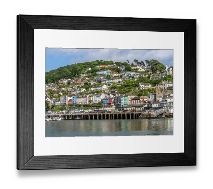Framed Print : Harbor and town, Dartmouth, Kingswear, Devon, England Framed Print : Harbor and town, Dartmouth, Kingswear, Devon, England