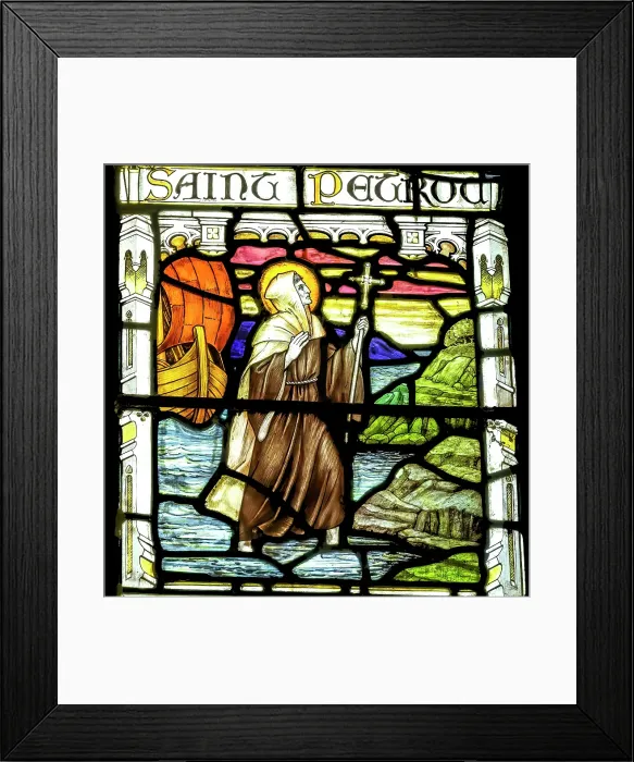 Framed Print : Colorful St. Petroc Devon Saint stained glass St. Petroc Church, Dartmouth, Devon, England. Petroc lived in 500 AD. Church originally founded in 1192. (Editorial Use Only) Framed Print : Colorful St. Petroc Devon Saint stained glass St. Petroc Church, Dartmouth, Devon, England. Petroc lived in 500 AD. Church originally founded in 1192. (Editorial Use Only)