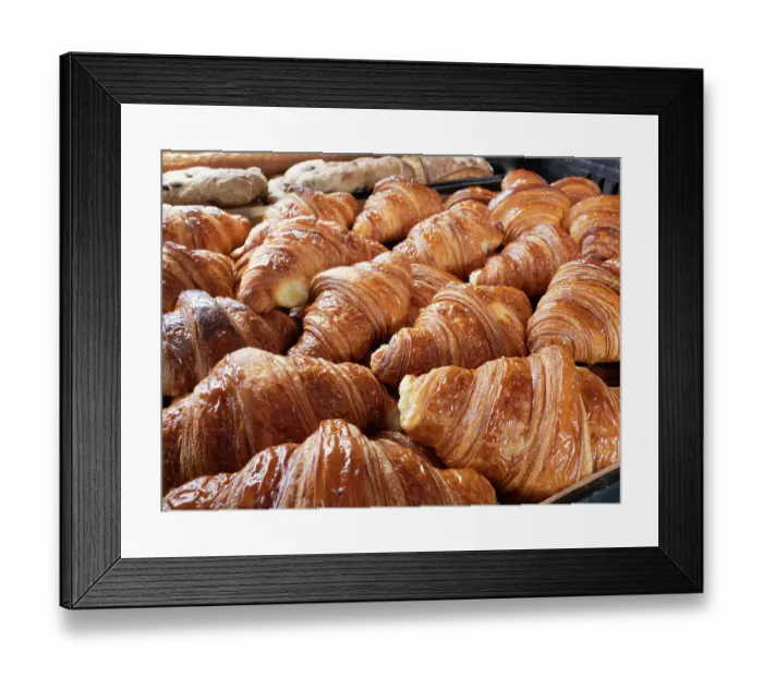 Framed Print : Still-life of fresh croissants