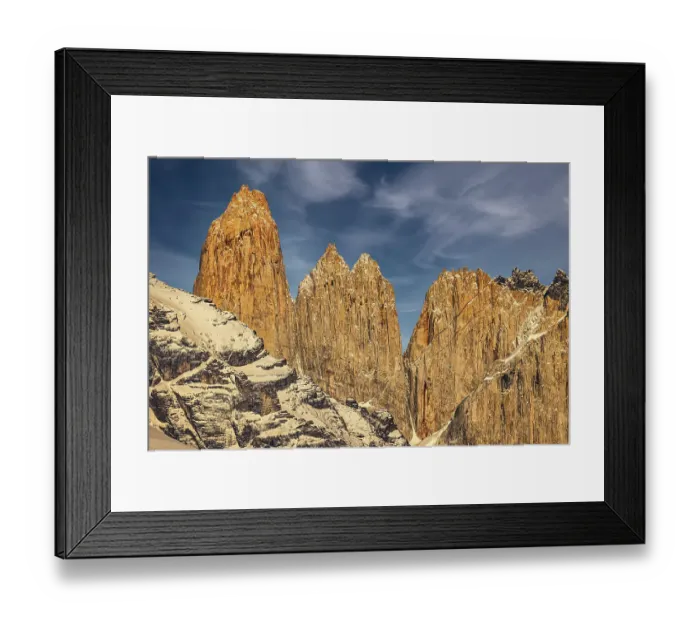 Framed Print : Torres del Paine Spires, Chile