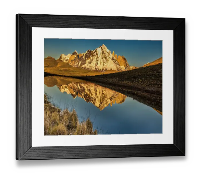 Framed Print : Torres del Paine reflection, Chile