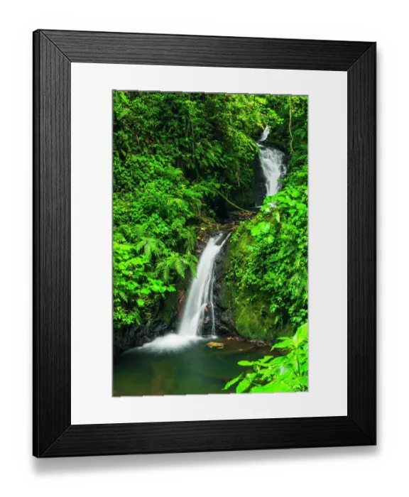 Framed Print : Waterfall in Monte Verde Cloud Forest Preserve, Alajuela Province, Costa Rica Framed Print : Waterfall in Monte Verde Cloud Forest Preserve, Alajuela Province, Costa Rica