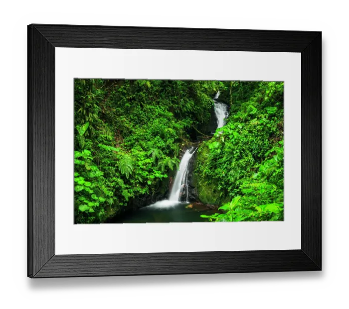 Framed Print : Waterfall in Monte Verde Cloud Forest Preserve, Alajuela Province, Costa Rica